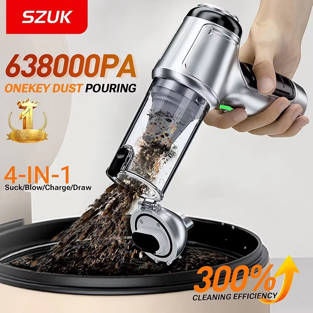 638000Pa Mini Vacuum Cleaner New Portable Car Vacuum Cleaner Powerful Handheld Wireless Cleaner with One Click Dust Removal