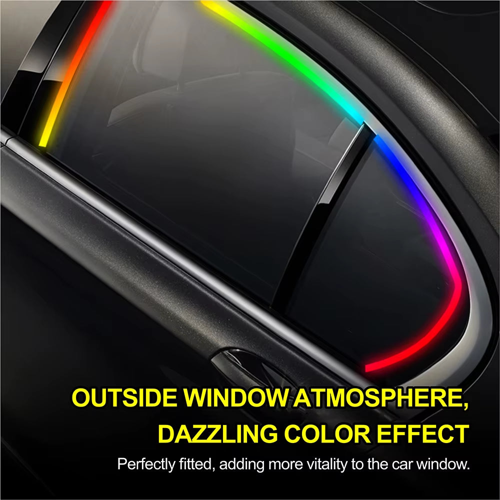 5In1 LED Interior Car Door Light Ambient Strips Light Car Decoration with Remote Control 8 Modes USB App Control Car Accessories