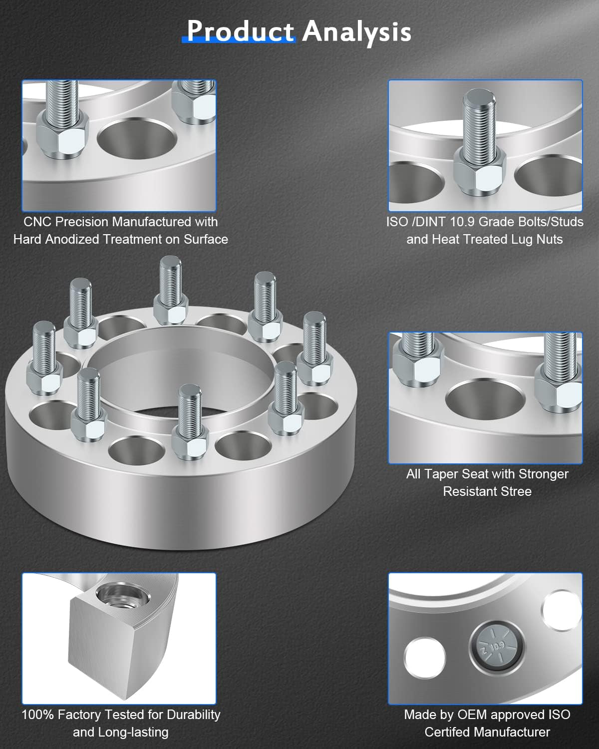 2PCS 8 Lug 50Mm Front Wheel Spacers 8X6.5 to 8X6.5 2 Inch Fit for Front Wheel 1994-2010 for Ram 2500 3500 2011-2012 for Ram 2500 3500