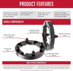 2 Pcs ATV UTV Wheel Spacers 4 on 156Mm 4X156Mm 1.00 Inch Thick 130Mm Hub 3/8" Thread Stud Fits Polaris