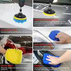 30Pcs Car Detailing Kit with Drill Brush, Interior & Exterior Cleaning, Polishing & Waxing Tools (30Pcs)