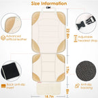 Sinvitron Car Seat Protector for Car Seat, Car Seat Cushion for Leather and Fabric Seats, 2 Mesh Pockets, Non-Slip Bottom, Waterproof Protectors for Vehicles(2 Pack)