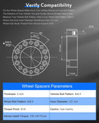 2PCS 8 Lug 50Mm Front Wheel Spacers 8X6.5 to 8X6.5 2 Inch Fit for Front Wheel 1994-2010 for Ram 2500 3500 2011-2012 for Ram 2500 3500