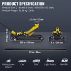 Low Profile Floor Jack 2.5 Ton Heavy Steel Single Piston Hydraulic Pump Heavy-Strength Steel Construction