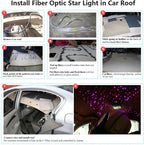 Car Home 16W Fiber Optic Lights Star Ceiling Light Kit App+Music Control Effect, RGBW Sound Sensor Light Source with 28Key RF Musical Remote with Mixed Fiber Cable 335Pcs（0.75+1+1.5Mm）13.1Ft/4M