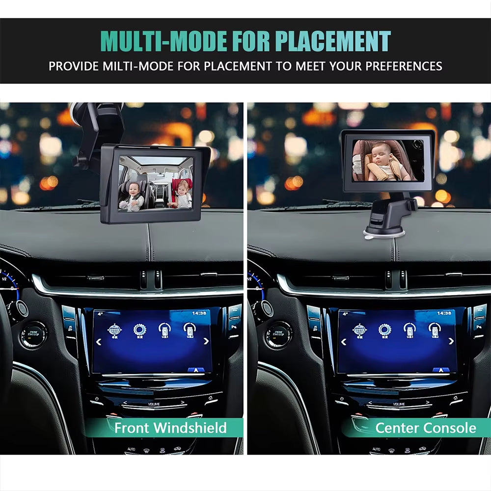 Newest Infant Rear Display View Camera 360 Adjustable Baby Car Mirror Facing Infant Infrared Night Vision Monitor Display Gift