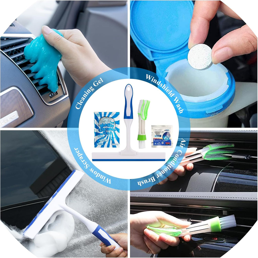 37Pcs Car Detailing Brush Set, Car Detailing Kit, Auto Detailing Drill Brush Set, Car Detailing Brushes, Car Wash Cleaning Tools Kit with Car Vacuum for Interior, Exterior, Wheels, Blue