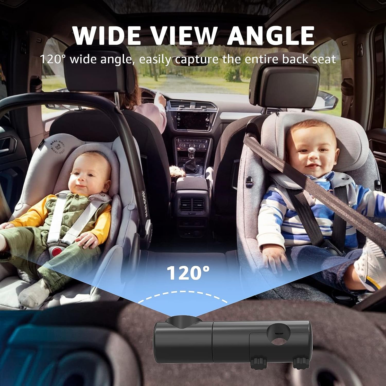 Baby Car Camera, HD Display Baby Car Mirror with Night Vision Feature, 4.3 Inch