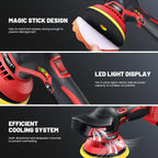 Cordless Car Buffer Polisher Kit W/ 2X2000Mah 21V Batteries, 6 Inch Car Buffer Waxer Kit W/ 6 Variable Speed & Extra 10 PCS Attachments, Polisher for Car Detailing,Boat Sanding,Scratch Removing