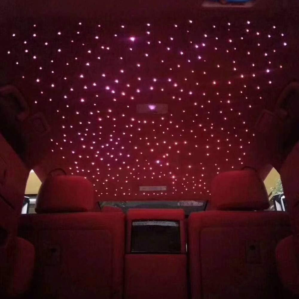 16W Car Home Use Fiber Optic Lights Star Ceiling Light Kit APP + Music Control, RGBW Sound Sensor Light Source with 28Key RF Musical Remote with Mixed Fiber Cable 295Pcs（0.75+1+1.5Mm）9.8Ft/3M