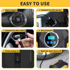 12V DC Tier Inflator, Auto Shut-Off 150PSI Air Pump for Car, Portable Tires Air Compressor