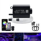 16W Car Home Use Fiber Optic Lights Star Ceiling Light Kit APP + Music Control, RGBW Sound Sensor Light Source with 28Key RF Musical Remote with Mixed Fiber Cable 295Pcs（0.75+1+1.5Mm）9.8Ft/3M