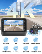 4K UHD Dash Cam Wifi Car DVR Front and Rear Dual Lens Auto Car Camera with Night Vision 24H Parking Monitor Black Box