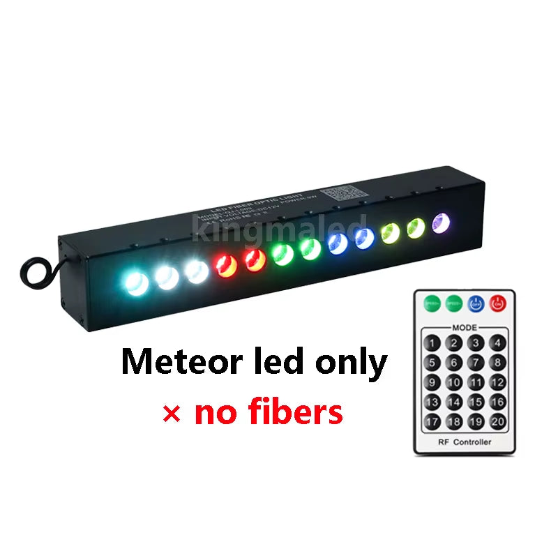 9W 12 Leds Shooting Stars Sky APP RGBW Fiber Optic Lights with Fiber Optic Star Ceiling Car Roof Meteor Effect Light Engine Kit