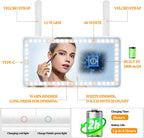 Car Sun Visor Vanity Mirror with Lights, Rechargeable Car Makeup Mirror Accessories, Birthday Gifts for Women Girl, 3 Light Modes, Dimmable Touch Led Screen, Universal for Car Truck