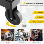 Rolling Garage Stool, 22.5”-27.5” Adjustable Mechanic Chair with Padded Seat, 330LBS Capacity, Tool Tray, Heavy Duty Creeper Seat, 360° Swivel Shop Stool for Workshop