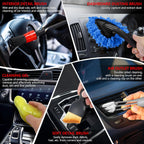 30Pcs Car Detailing Kit with Drill Brush, Interior & Exterior Cleaning, Polishing & Waxing Tools (30Pcs)