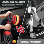 Cordless Car Buffer Polisher Kit W/ 2X2000Mah 21V Batteries, 6 Inch Car Buffer Waxer Kit W/ 6 Variable Speed & Extra 10 PCS Attachments, Polisher for Car Detailing,Boat Sanding,Scratch Removing