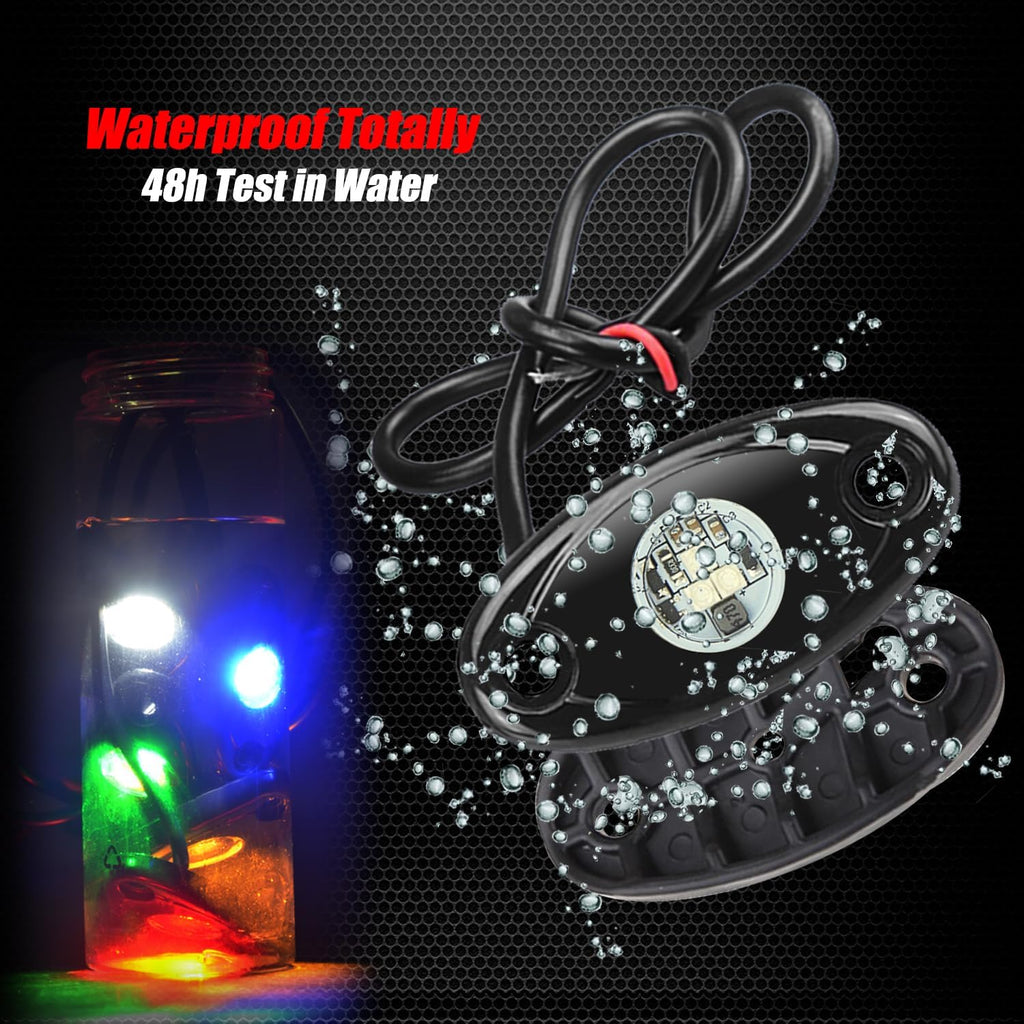 6 Pods LED Rock Lights,  Waterproof LED Neon Underglow Light for Car Truck ATV UTV SUV Offroad Boat Underbody Glow Trail Rig Lamp (White)