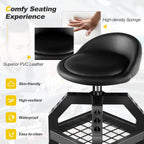 Rolling Garage Stool, 22.5”-27.5” Adjustable Mechanic Chair with Padded Seat, 330LBS Capacity, Tool Tray, Heavy Duty Creeper Seat, 360° Swivel Shop Stool for Workshop