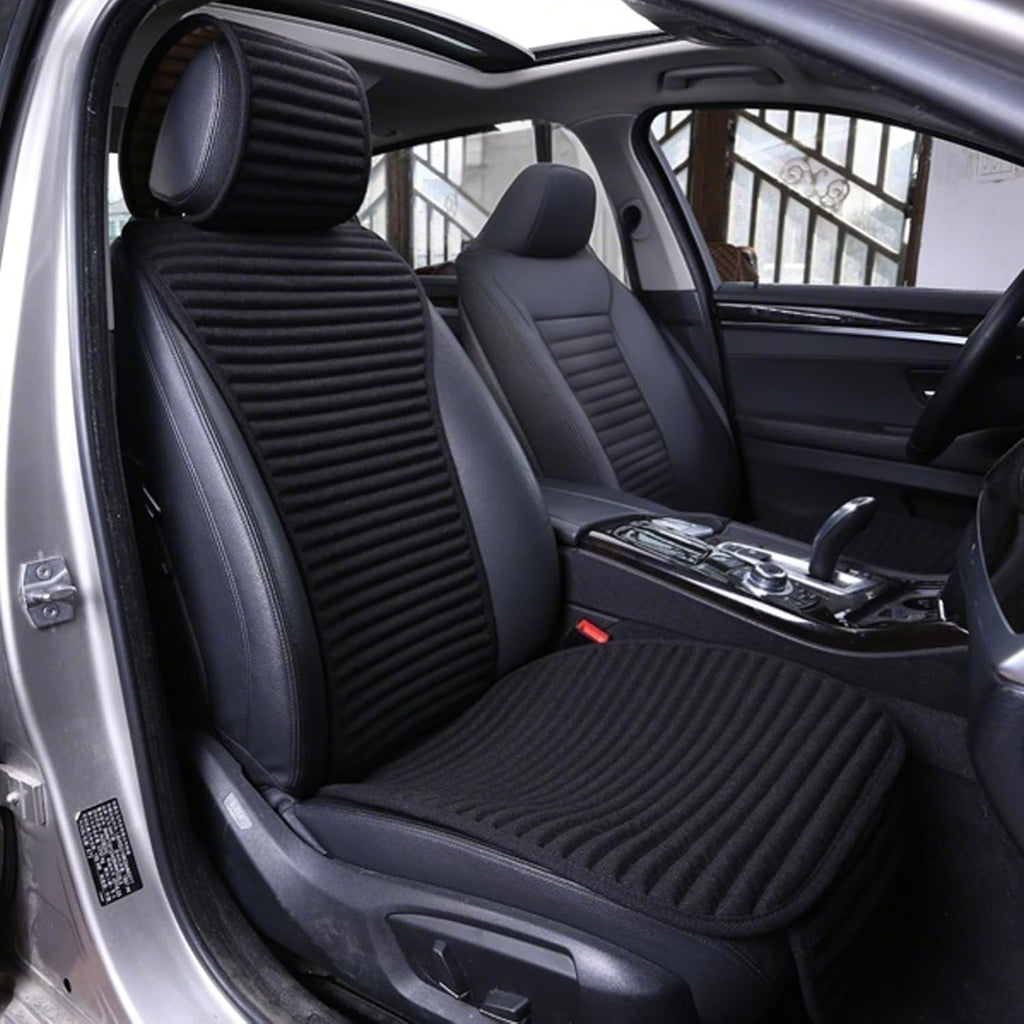 Car Seat Covers,Cloth Cars Seat Covers,Universal Fabric Car Seat Covers,Front Seats Only Air Bag Compatible,Cooling Car Seat Protector,Buckwheat Hull Breathable Comfortable Ventilated,Black