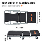 Mechanic Creeper 36''300Lbs 2 in 1 Folding Rolling Garage Stool Shop Chair