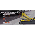 Low Profile Floor Jack 2.5 Ton Heavy Steel Single Piston Hydraulic Pump Heavy-Strength Steel Construction