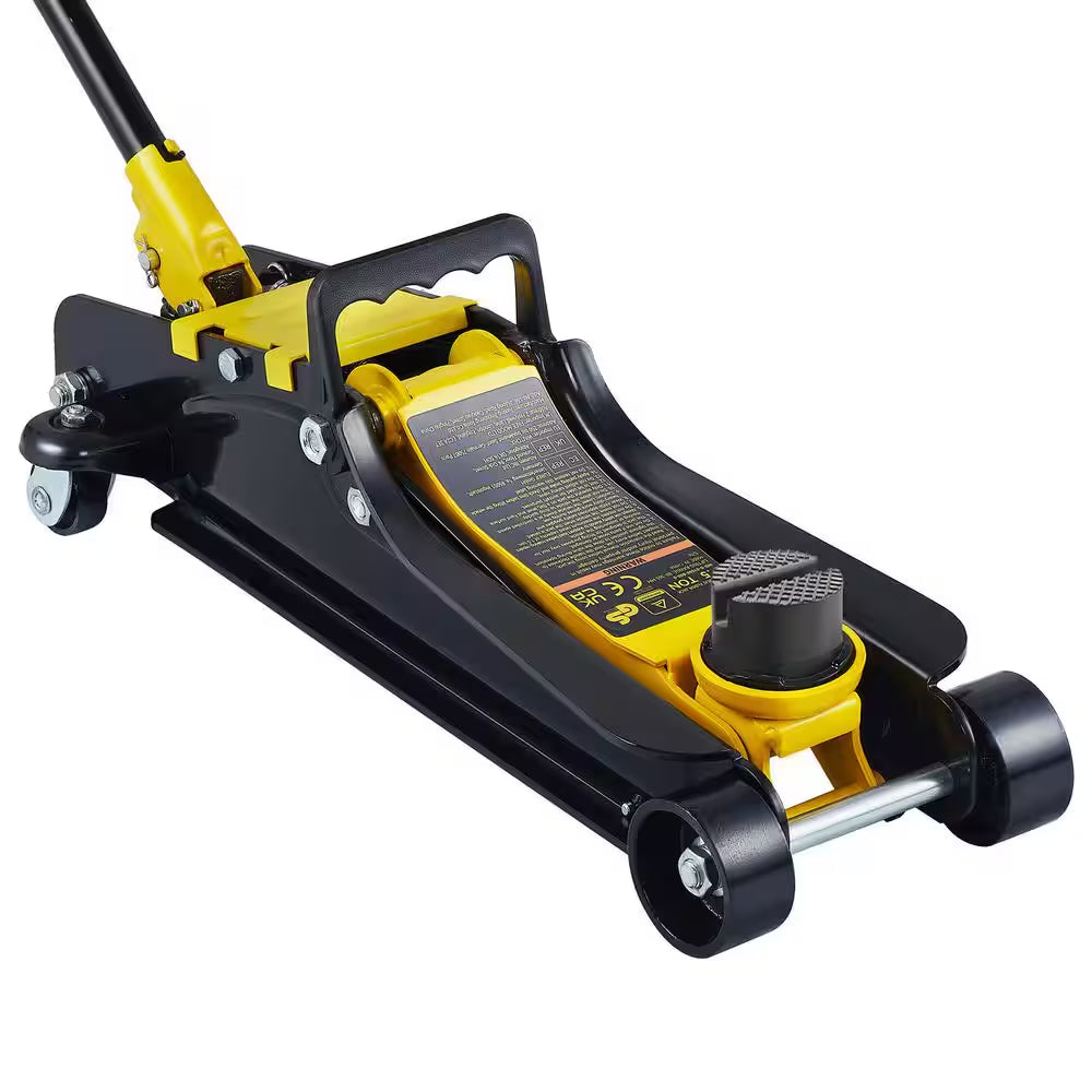 Low Profile Floor Jack 2.5 Ton Heavy Steel Single Piston Hydraulic Pump Heavy-Strength Steel Construction