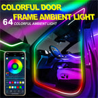 5In1 LED Interior Car Door Light Ambient Strips Light Car Decoration with Remote Control 8 Modes USB App Control Car Accessories