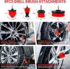 30Pcs Car Detailing Kit with Drill Brush, Interior & Exterior Cleaning, Polishing & Waxing Tools (30Pcs)