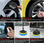 30Pcs Car Detailing Kit with Drill Brush, Interior & Exterior Cleaning, Polishing & Waxing Tools (30Pcs)