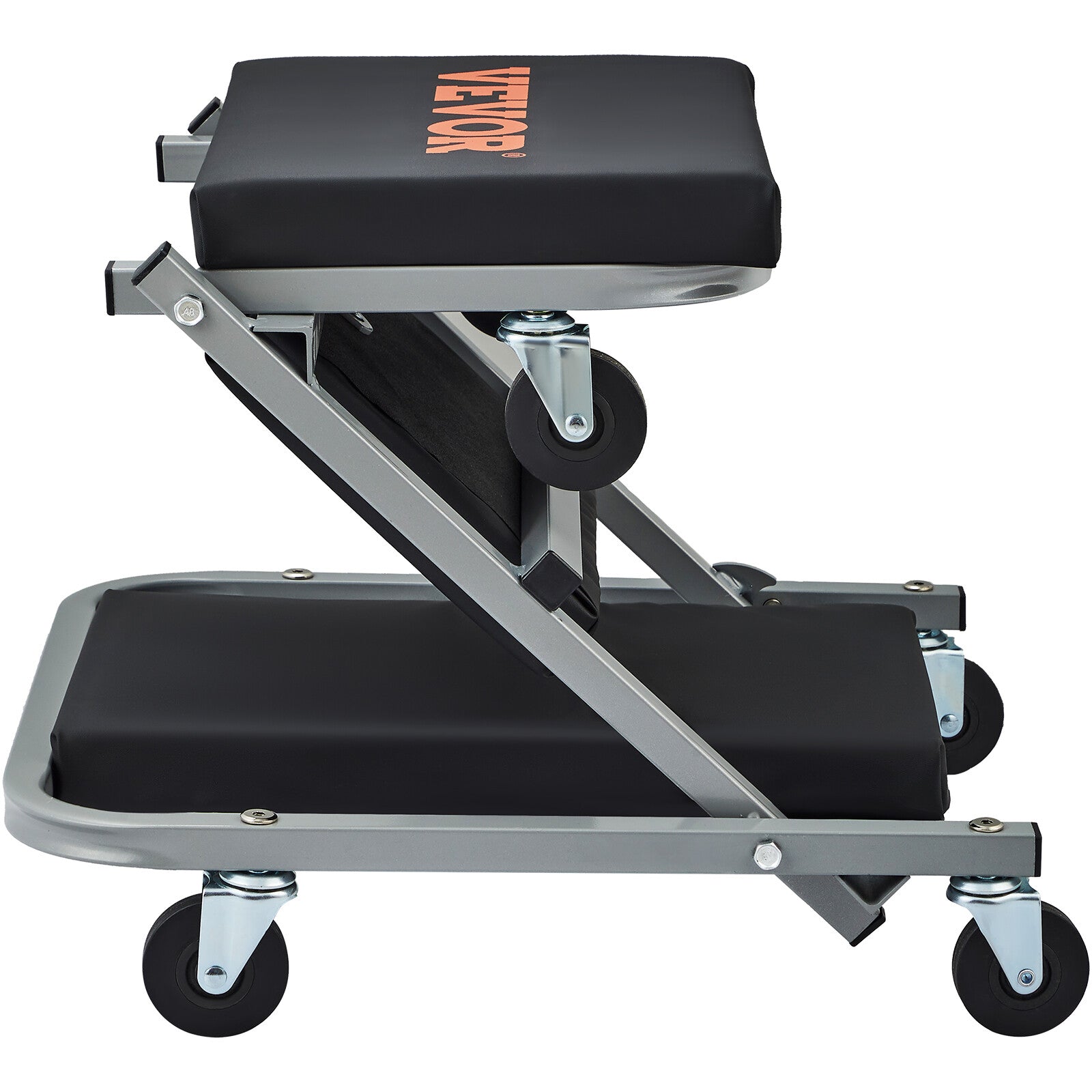 Mechanic Creeper 36''300Lbs 2 in 1 Folding Rolling Garage Stool Shop Chair