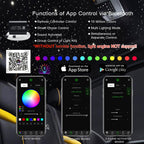 Car Home 16W Fiber Optic Lights Star Ceiling Light Kit App+Music Control Effect, RGBW Sound Sensor Light Source with 28Key RF Musical Remote with Mixed Fiber Cable 335Pcs（0.75+1+1.5Mm）13.1Ft/4M