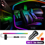 5In1 LED Interior Car Door Light Ambient Strips Light Car Decoration with Remote Control 8 Modes USB App Control Car Accessories