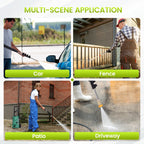 Electric Pressure Washer with 32 Ft Hose, 2030 PSI Max 2.4 GPM 220V with Foam Cannon 4 Nozzles for Cleaning Cars Patios Driveways Fences Pools