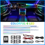 18 in 1 Dual Zone Symphony Streamer Car Ambient Light Interior LED Full Color RGB Neon Acrylic Strip Atmosphere Lighting Kit App