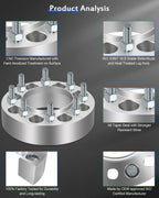 2PCS 8 Lug 50Mm Front Wheel Spacers 8X6.5 to 8X6.5 2 Inch Fit for Front Wheel 1994-2010 for Ram 2500 3500 2011-2012 for Ram 2500 3500